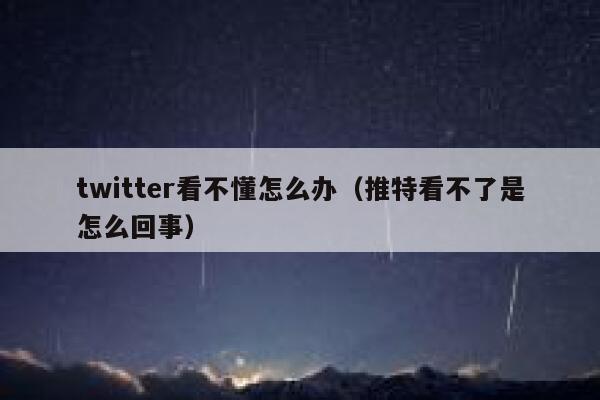 twitter看不懂怎么办（推特看不了是怎么回事） 第1张