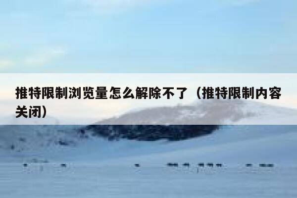 推特限制浏览量怎么解除不了（推特限制内容关闭） 第1张