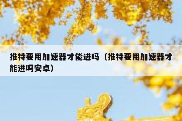 推特要用加速器才能进吗（推特要用加速器才能进吗安卓） 第1张