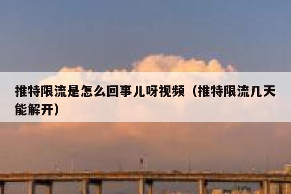 推特限流是怎么回事儿呀视频(推特限流几天能解开) 第1张 推特限流是怎么回事儿呀视频(推特限流几天能解开) 第1张