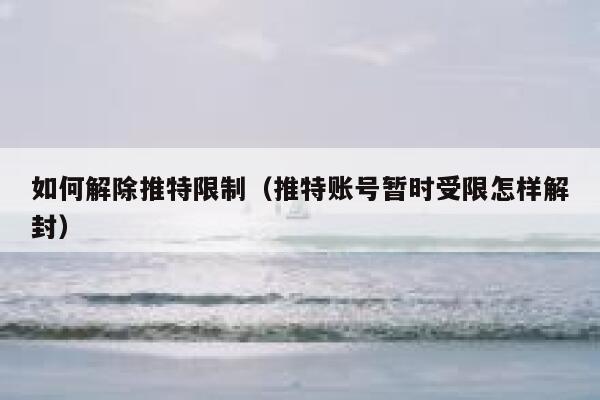 如何解除推特限制(推特账号暂时受限怎样解封) 第1张 如何解除推特限制(推特账号暂时受限怎样解封) 第1张