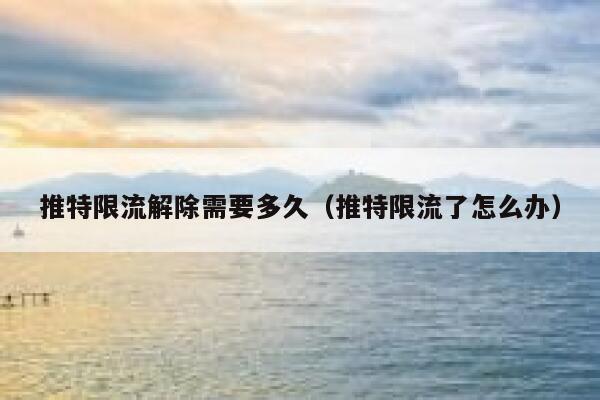 推特限流解除需要多久（推特限流了怎么办） 第1张