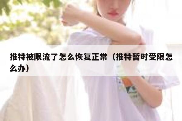 推特被限流了怎么恢复正常(推特暂时受限怎么办) 第1张 推特被限流了怎么恢复正常(推特暂时受限怎么办) 第1张