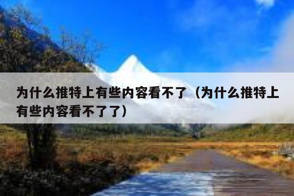 为什么推特上有些内容看不了（为什么推特上有些内容看不了了） 第1张