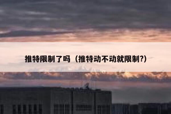 推特限制了吗（推特动不动就限制?） 第1张