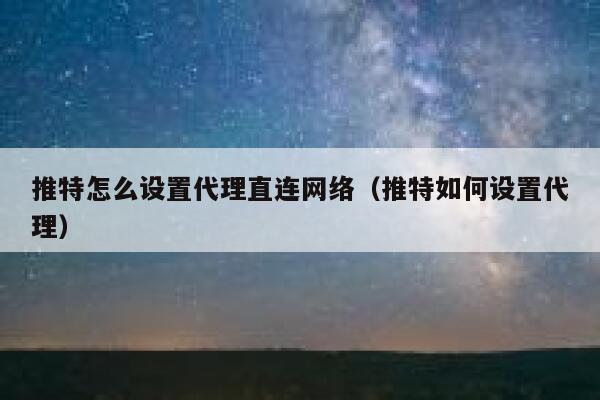 推特怎么设置代理直连网络（推特如何设置代理） 第1张