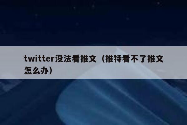 twitter没法看推文（推特看不了推文怎么办） 第1张