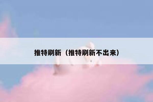 推特刷新(推特刷新不出来) 第1张 推特刷新(推特刷新不出来) 第1张