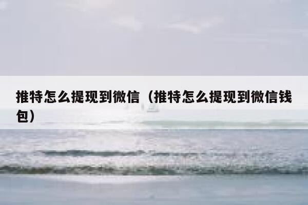 推特怎么提现到微信（推特怎么提现到微信钱包） 第1张