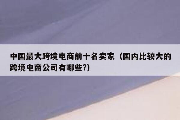 中国最大跨境电商前十名卖家(国内比较大的跨境电商公司有哪些?) 第1张 中国最大跨境电商前十名卖家(国内比较大的跨境电商公司有哪些?) 第1张