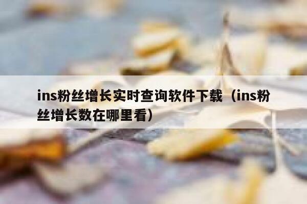 ins粉丝增长实时查询软件下载(ins粉丝增长数在哪里看) 第1张 ins粉丝增长实时查询软件下载(ins粉丝增长数在哪里看) 第1张
