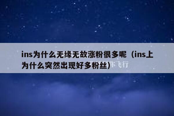 ins为什么无缘无故涨粉很多呢(ins上为什么突然出现好多粉丝) 第1张 ins为什么无缘无故涨粉很多呢(ins上为什么突然出现好多粉丝) 第1张