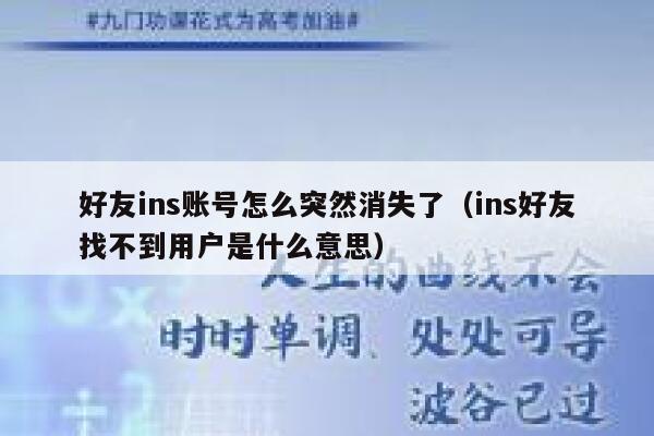 好友ins账号怎么突然消失了(ins好友找不到用户是什么意思) 第1张 好友ins账号怎么突然消失了(ins好友找不到用户是什么意思) 第1张