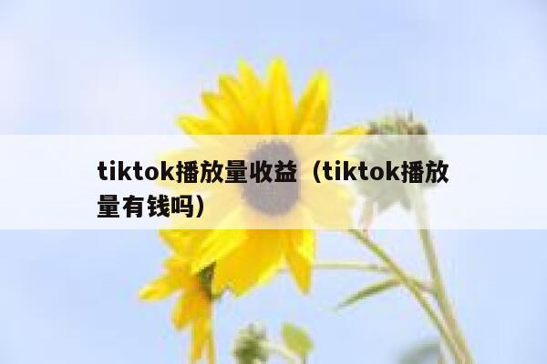 tiktok播放量收益(tiktok播放量有钱吗) 第1张 tiktok播放量收益(tiktok播放量有钱吗) 第1张