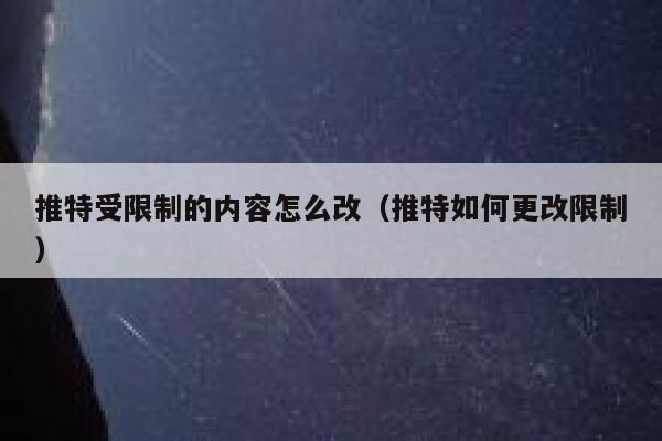 推特受限制的内容怎么改(推特如何更改限制) 第1张 推特受限制的内容怎么改(推特如何更改限制) 第1张