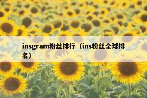 insgram粉丝排行(ins粉丝全球排名) 第1张 insgram粉丝排行(ins粉丝全球排名) 第1张