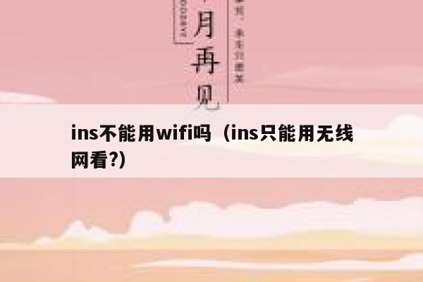 ins不能用wifi吗(ins只能用无线网看?) 第1张 ins不能用wifi吗(ins只能用无线网看?) 第1张