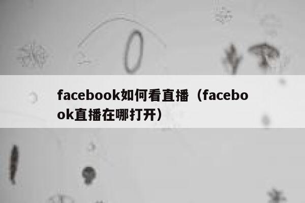 facebook如何看直播（facebook直播在哪打开） 第1张