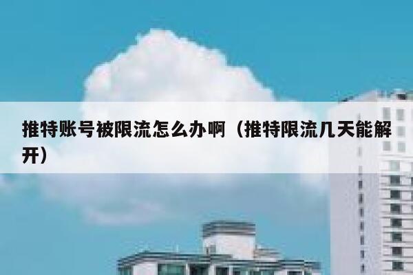 推特账号被限流怎么办啊（推特限流几天能解开） 第1张
