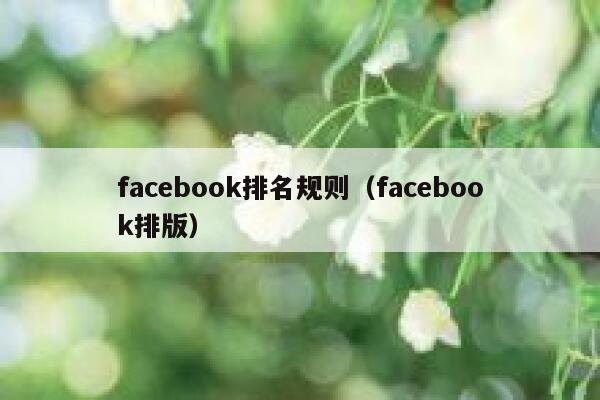facebook排名规则（facebook排版） 第1张