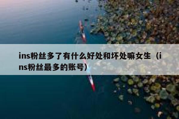 ins粉丝多了有什么好处和坏处嘛女生（ins粉丝最多的账号） 第1张
