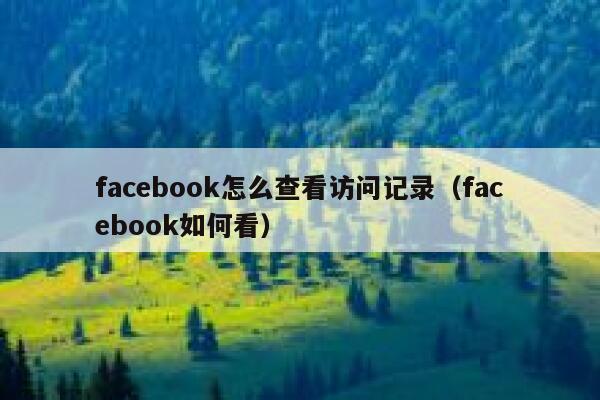 facebook怎么查看访问记录(facebook如何看) 第1张 facebook怎么查看访问记录(facebook如何看) 第1张