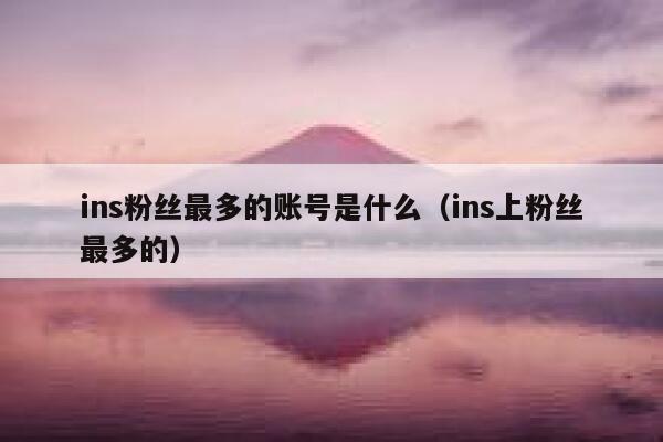 ins粉丝最多的账号是什么（ins上粉丝最多的） 第1张