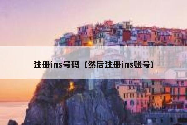 注册ins号码（然后注册ins账号） 第1张