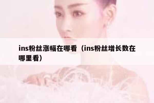 ins粉丝涨幅在哪看（ins粉丝增长数在哪里看） 第1张