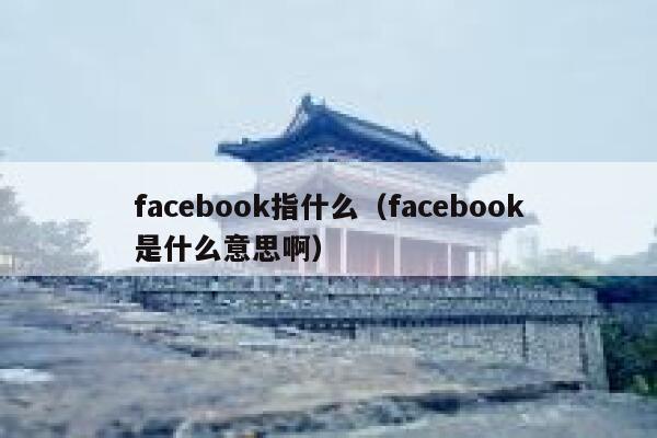 facebook指什么(facebook是什么意思啊) 第1张 facebook指什么(facebook是什么意思啊) 第1张