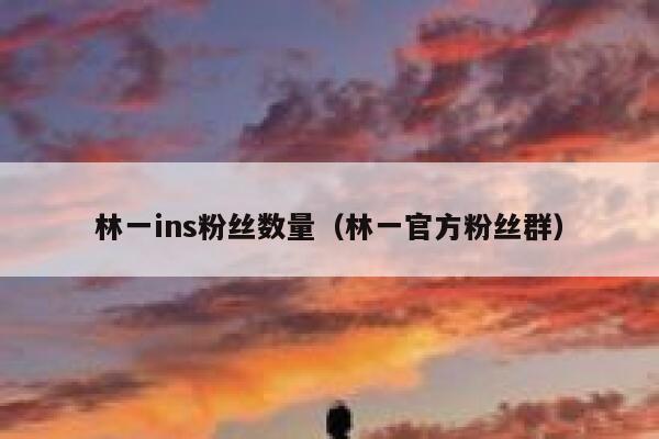 林一ins粉丝数量（林一官方粉丝群） 第1张