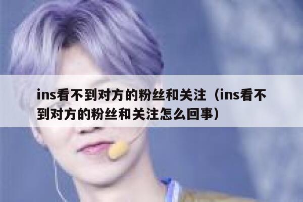 ins看不到对方的粉丝和关注（ins看不到对方的粉丝和关注怎么回事） 第1张