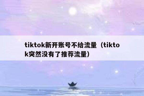 tiktok新开账号不给流量(tiktok突然没有了推荐流量) 第1张 tiktok新开账号不给流量(tiktok突然没有了推荐流量) 第1张