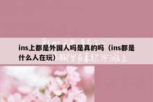 ins上都是外国人吗是真的吗（ins都是什么人在玩） 第1张