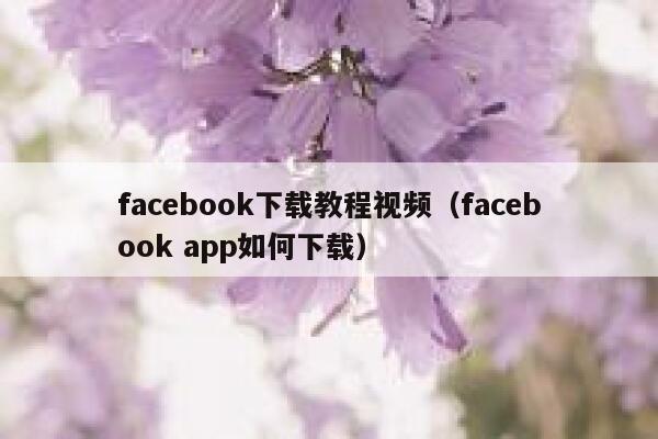 facebook下载教程视频（facebook app如何下载） 第1张