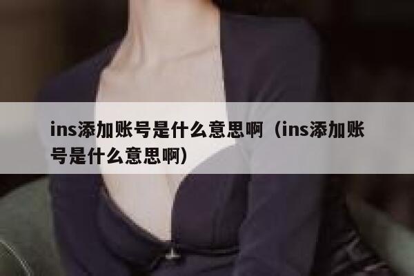 ins添加账号是什么意思啊（ins添加账号是什么意思啊） 第1张