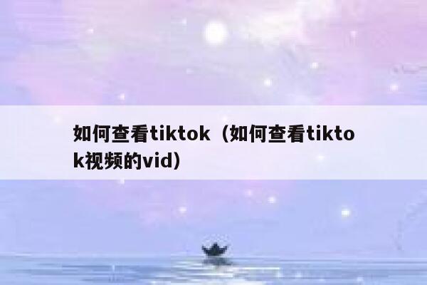 如何查看tiktok（如何查看tiktok视频的vid） 第1张