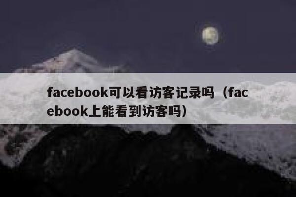 facebook可以看访客记录吗（facebook上能看到访客吗） 第1张