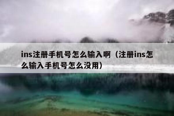 ins注册手机号怎么输入啊（注册ins怎么输入手机号怎么没用） 第1张