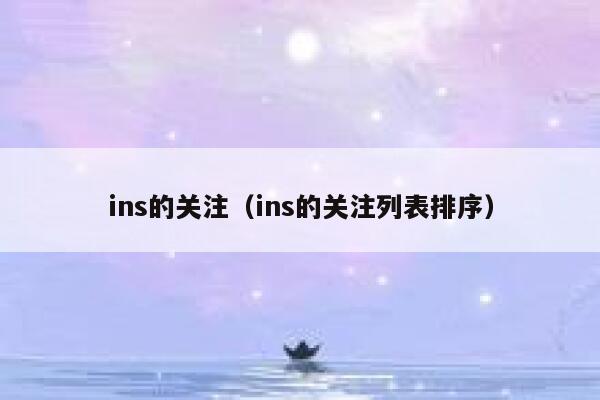 ins的关注（ins的关注列表排序） 第1张