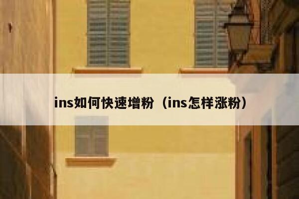 ins如何快速增粉（ins怎样涨粉） 第1张