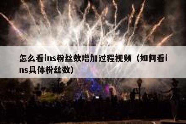 怎么看ins粉丝数增加过程视频（如何看ins具体粉丝数） 第1张