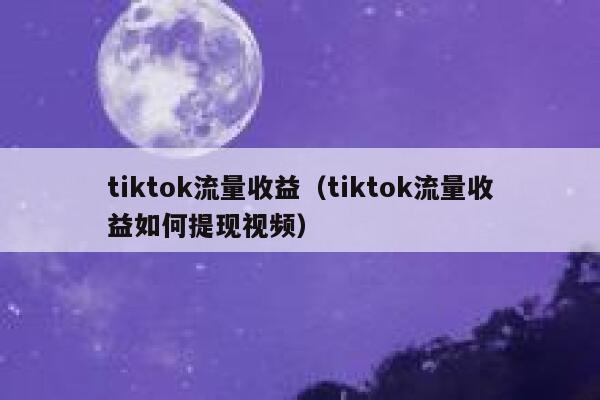 tiktok流量收益（tiktok流量收益如何提现视频） 第1张