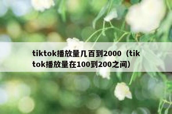 tiktok播放量几百到2000（tiktok播放量在100到200之间） 第1张