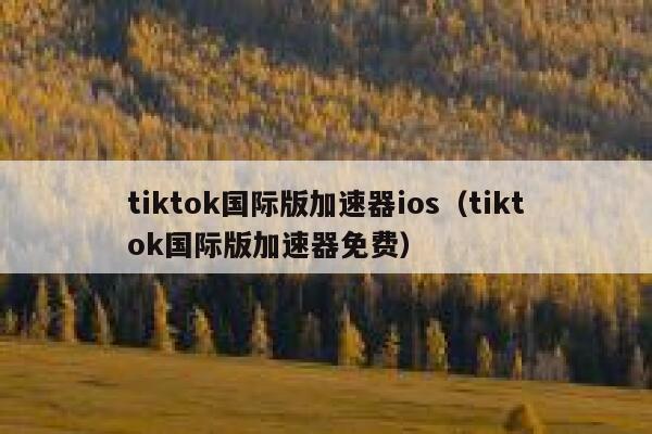 tiktok国际版加速器ios（tiktok国际版加速器免费） 第1张