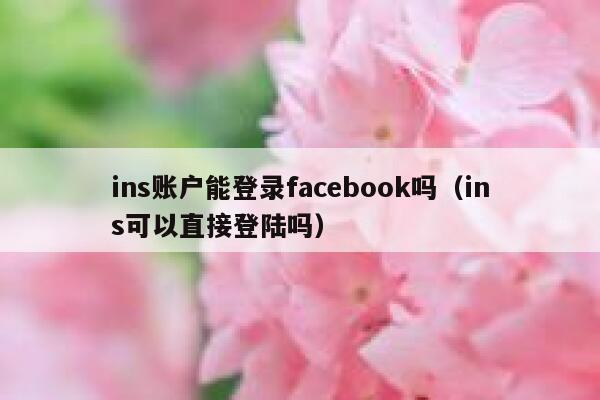 ins账户能登录facebook吗(ins可以直接登陆吗) 第1张 ins账户能登录facebook吗(ins可以直接登陆吗) 第1张