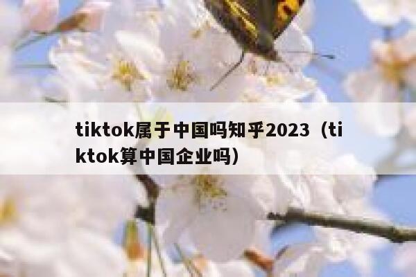 tiktok属于中国吗知乎2023（tiktok算中国企业吗） 第1张