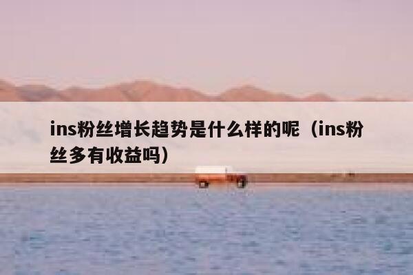 ins粉丝增长趋势是什么样的呢（ins粉丝多有收益吗） 第1张