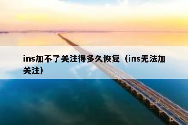 ins加不了关注得多久恢复（ins无法加关注） 第1张