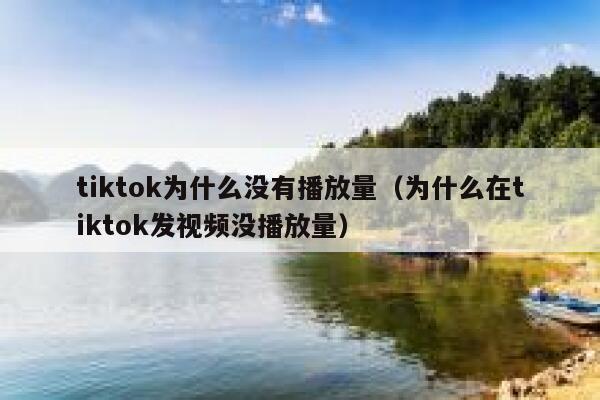 tiktok为什么没有播放量（为什么在tiktok发视频没播放量） 第1张